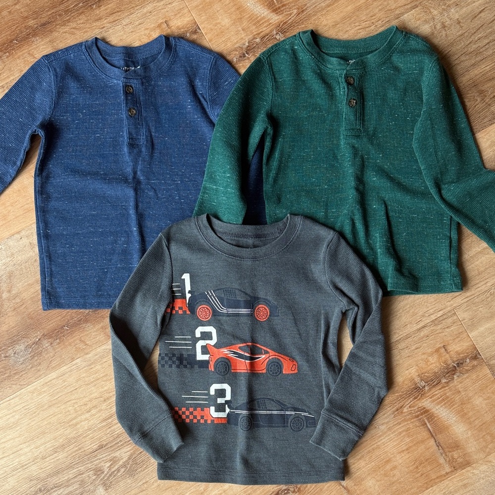 Kids Long-Sleeve Henley Tops